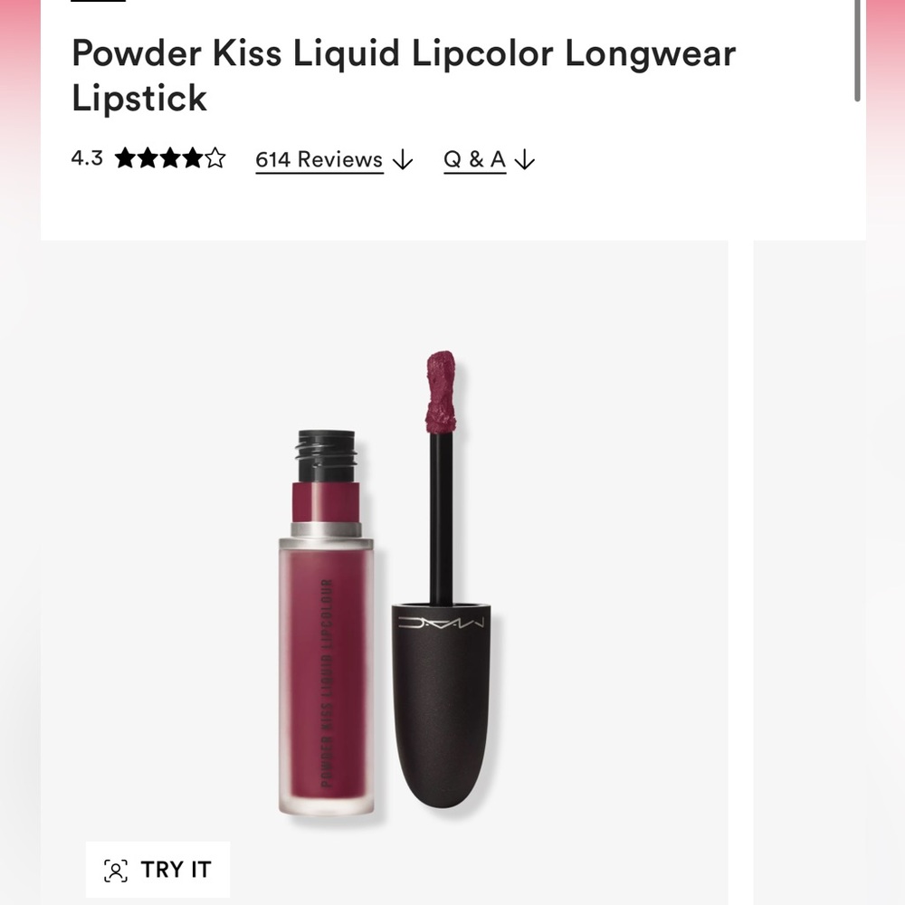 New! MAC Cosmetics Powder Kiss Liquid Lipcolor - burning love